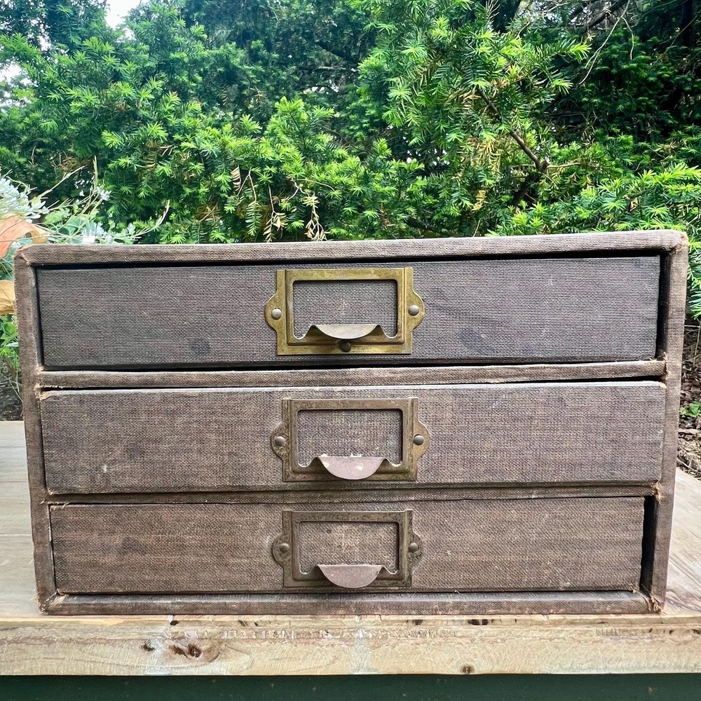 Old Vintage Countertop File Cabinet/Organizer w/ Drawers